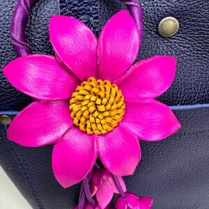 Genuine Leather Bag Charm Leather Purse Accessories Flower Bag Charm NEW